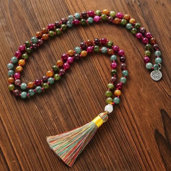 Rainbow Tourmaline Mala - Picture 3 of 5